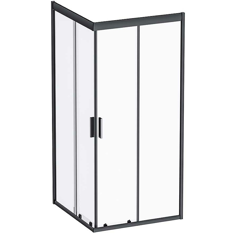 Душевой уголок AM.PM Gem Square Slide W90G-403-090BT 900*900 мм (черный матовый/прозрачное)