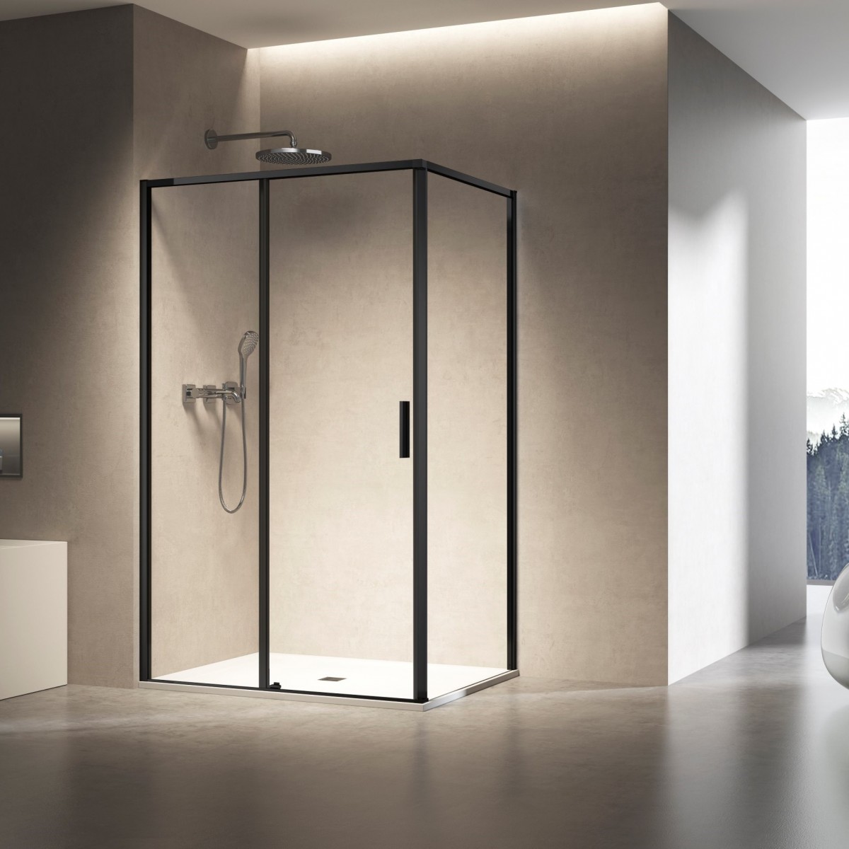 Душевой уголок Vincea Slim 8mm VSR-6SL8012CLB 1200*800 мм (черный/прозрачное)