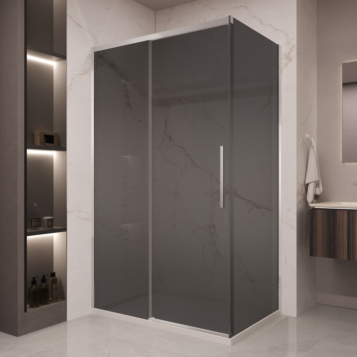 Душевой уголок Vincea Stella VSR-1ST9012CG 1200*900 мм (хром/тонированное)