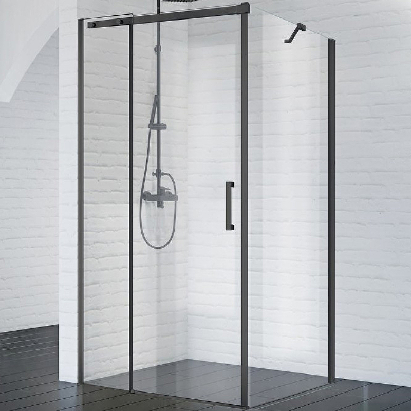 Душевой уголок BelBagno ACQUA-AH-1-120/90-C-NERO 1200*900 мм (черный матовый/прозрачное)