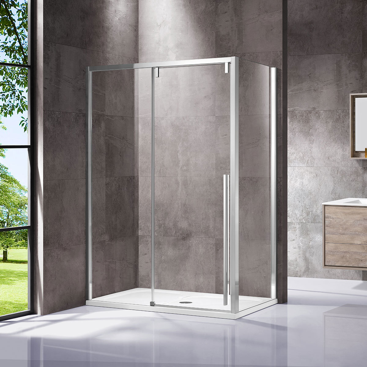 Душевой уголок Vincea Lugano VSR-1L8013CL-1 1300*800 мм (хром/прозрачное)