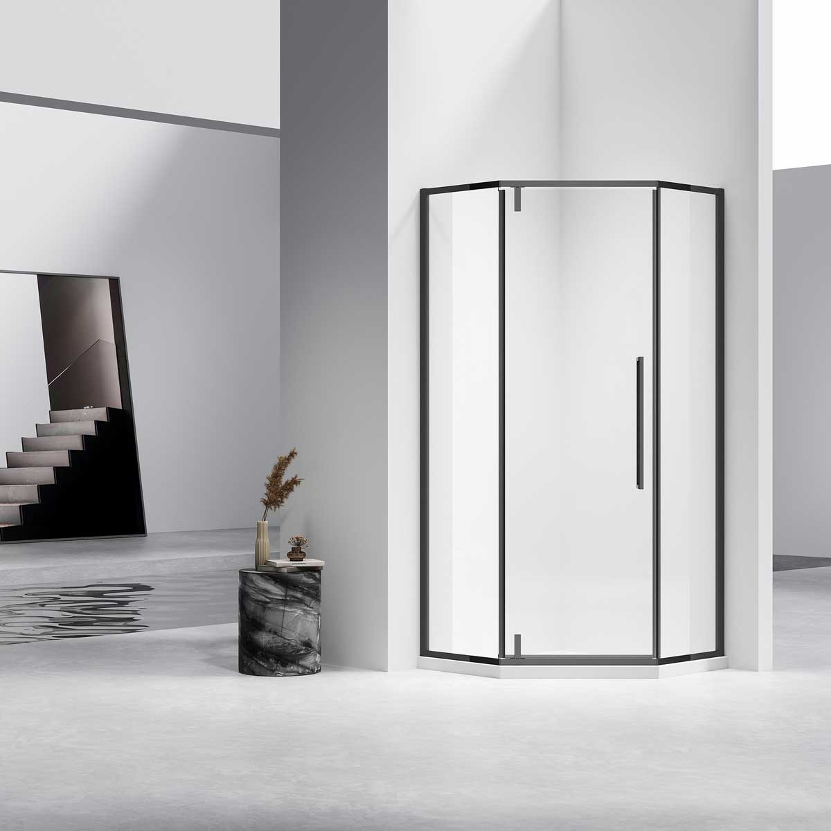 Душевой уголок Vincea Slim-N VSP-4SN100CLB 1000*1000 мм (черный/прозрачное)