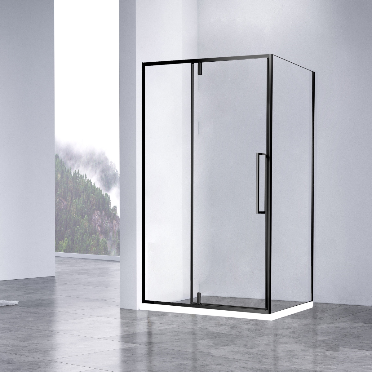 Душевой уголок Vincea Slim-N VSR-4SNP1012CLB 1200*1000 мм (черный/прозрачное)