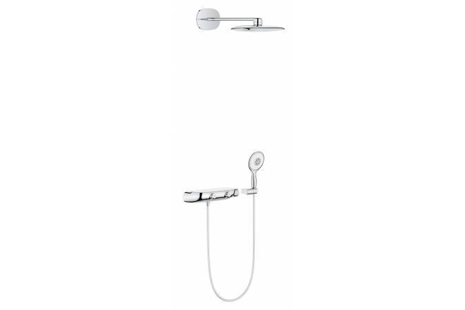 Душевая система GROHE Rainshower SmartControl 360 MONO с термостатическим смесителем, 2 режима верхнего душа, (без встраиваемой части), Хром 26446000