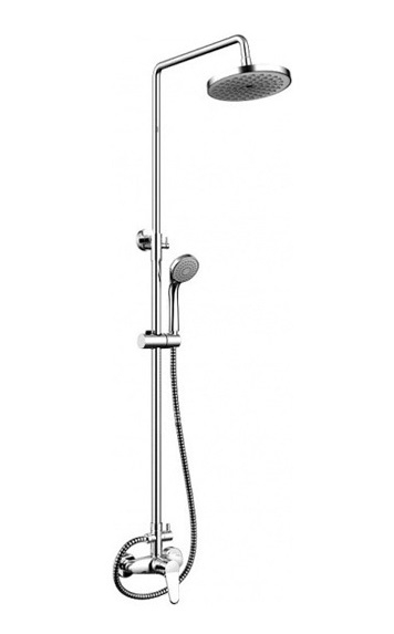 Душевая система Bravat Opal С F9125183CP-A1-RUS со смесителем для душа (верхний душ круглой формы, полностью хромированный)