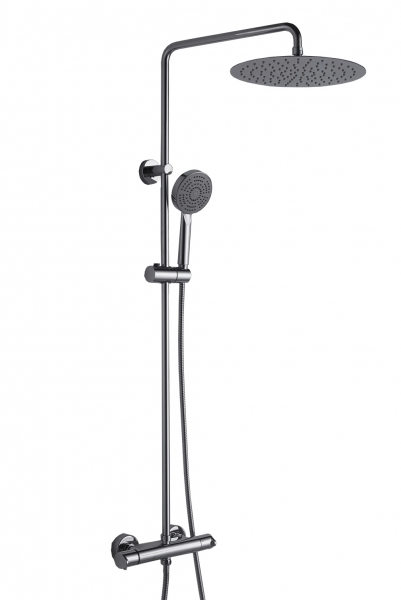 Душевая колонна Bravat WATERFALL F939114C-A2-RUS с термостатическим смесителем для душа и верхним душем из нерж.стали