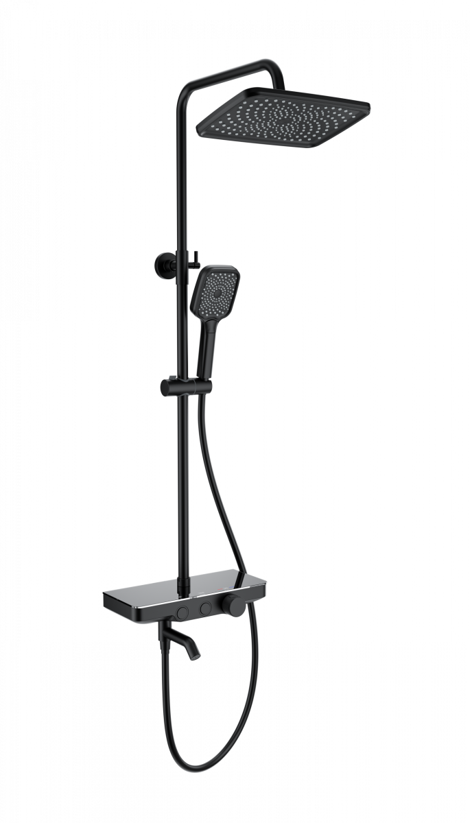 Душевая система Wonzon & Woghand WW-B3099-A-MB (чёрный матовый) с термостатом