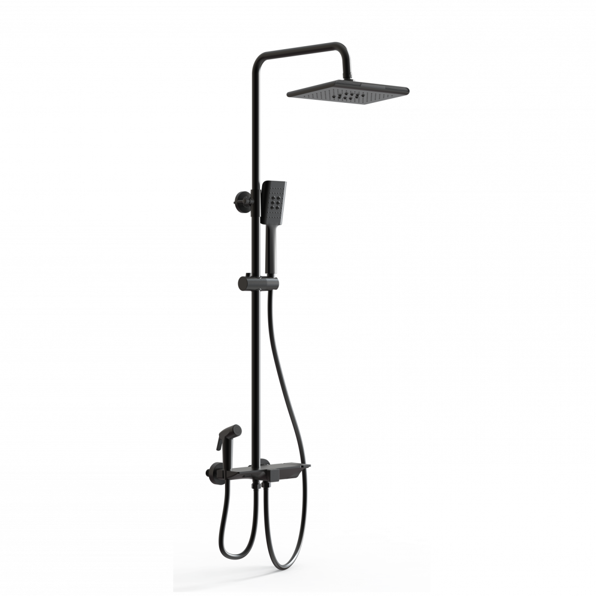 Душевая система Wonzon & Woghand WW-B3310-MB (чёрный матовый) с термостатом