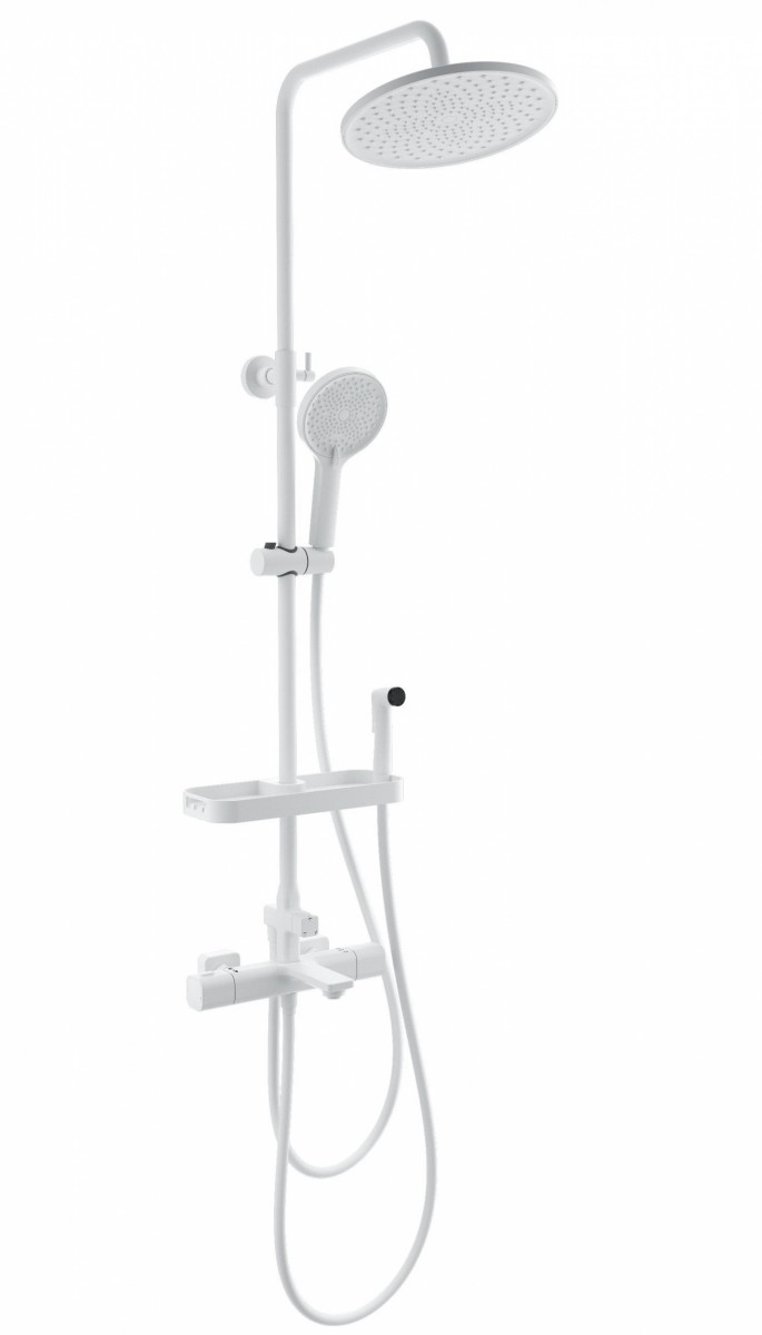 Душевая система Wonzon & Woghand SOLID WW-C3011-A1-MW (белый матовый) с термостатом