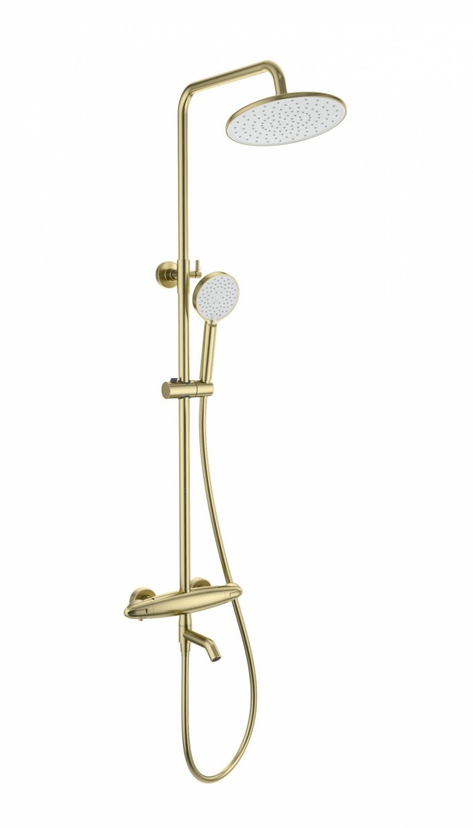 Душевая система Wonzon & Woghand CAPSULE WW-B3031-A-BG (брашированное золото) с термостатом