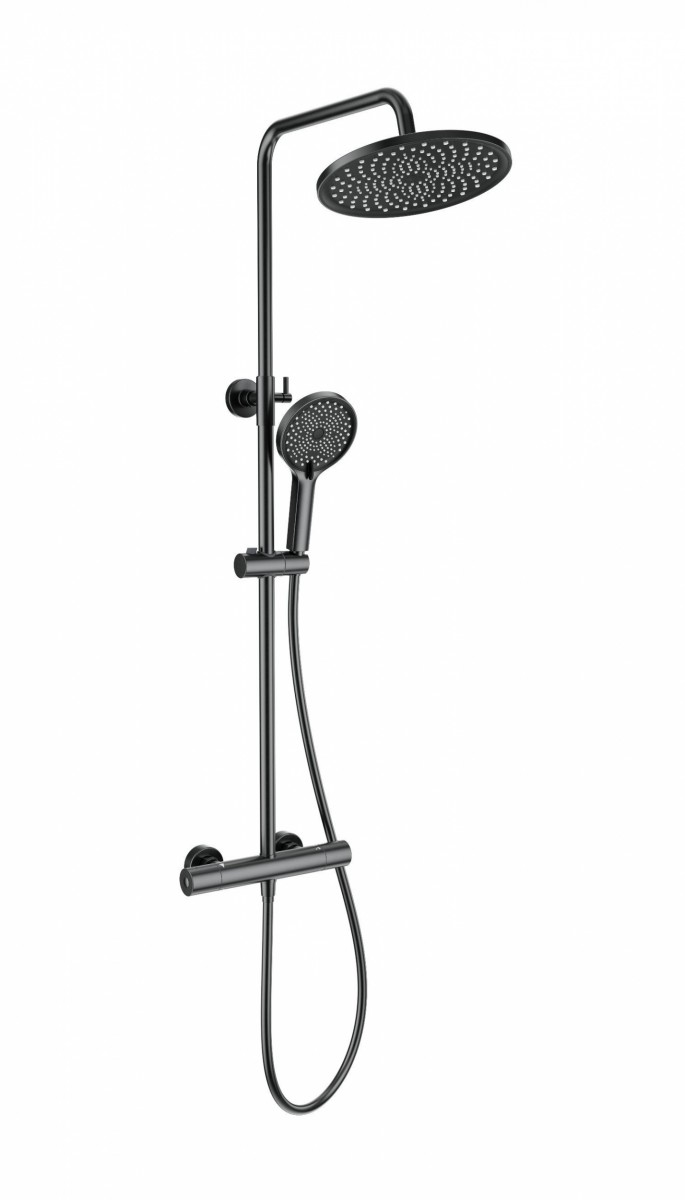Душевая система Wonzon & Woghand INN 1 WW-B3013-T1-BGG (тёмный графит) с термостатом