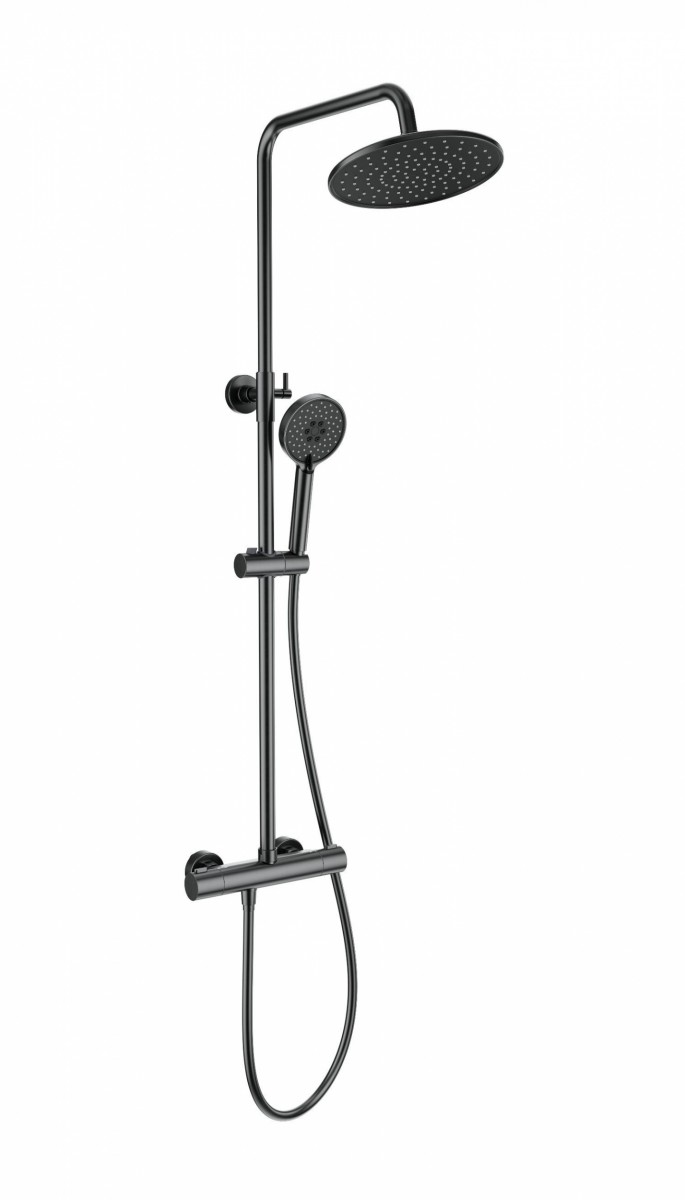 Душевая система Wonzon & Woghand INN 4 WW-B3047-A-BGG (тёмный графит) с термостатом