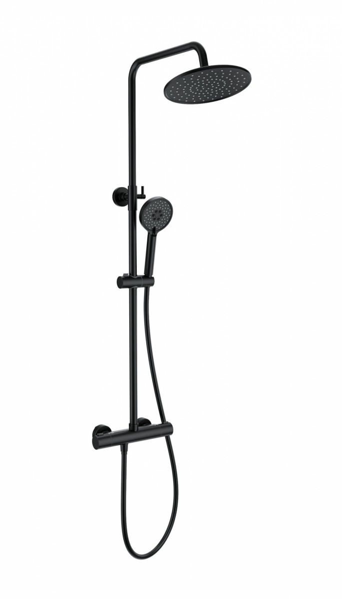 Душевая система Wonzon & Woghand INN 4 WW-B3047-A-MB (чёрный матовый) с термостатом