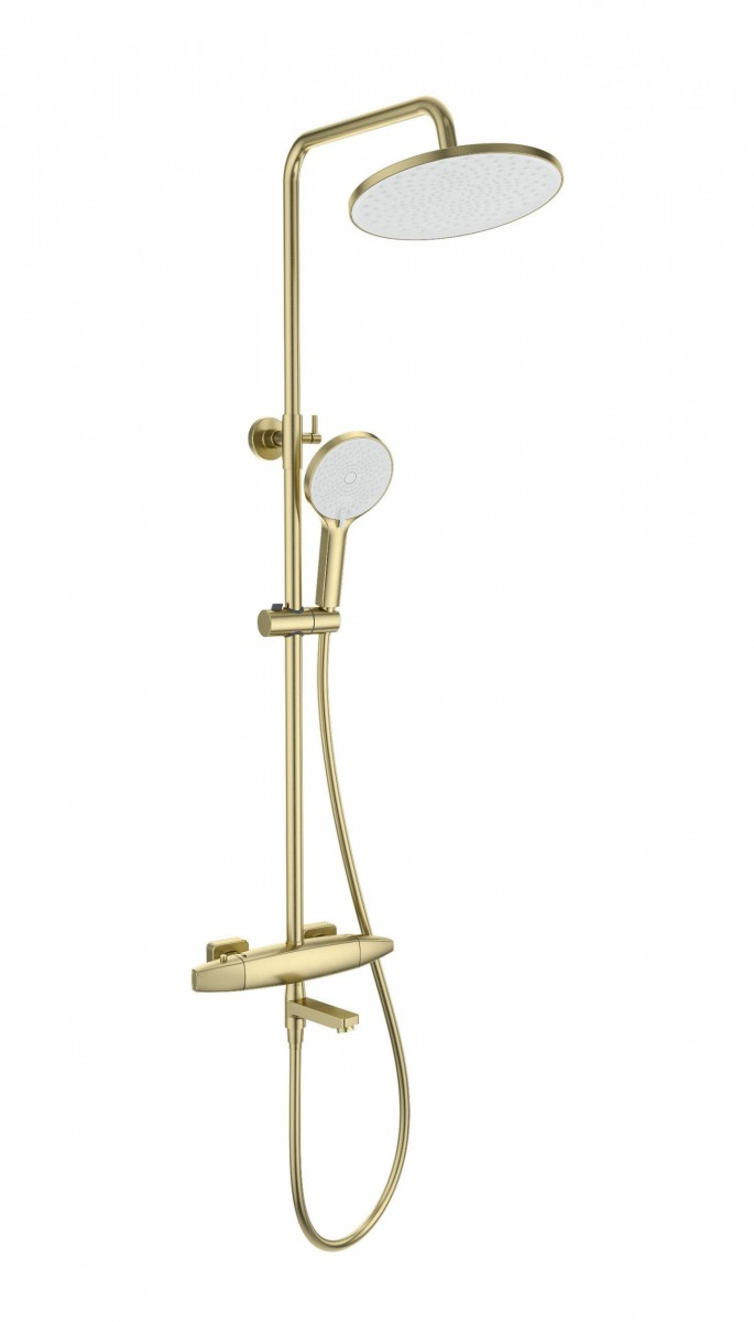 Душевая система Wonzon & Woghand NEO WW-B3035-A2-BG (брашированное золото) с термостатом