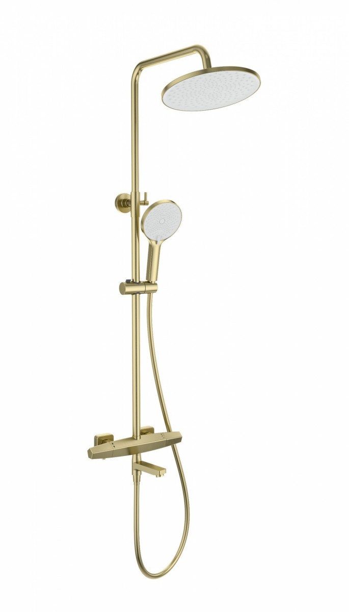Душевая система Wonzon & Woghand NEO WW-B3046-A1-BG (брашированное золото) с термостатом
