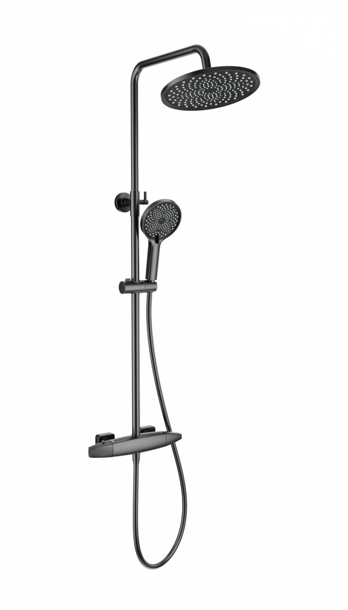 Душевая система Wonzon & Woghand NEO WW-B3035-A1-BGG (тёмный графит) с термостатом