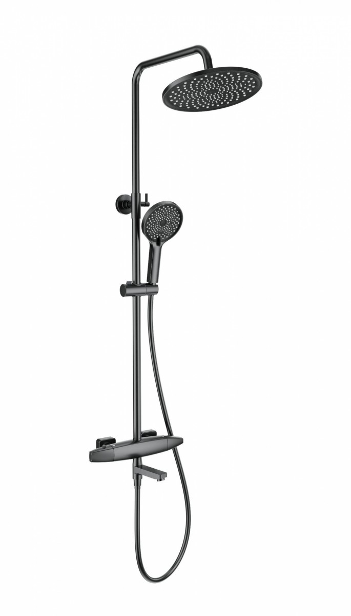 Душевая система Wonzon & Woghand NEO WW-B3035-A2-BGG (тёмный графит) с термостатом