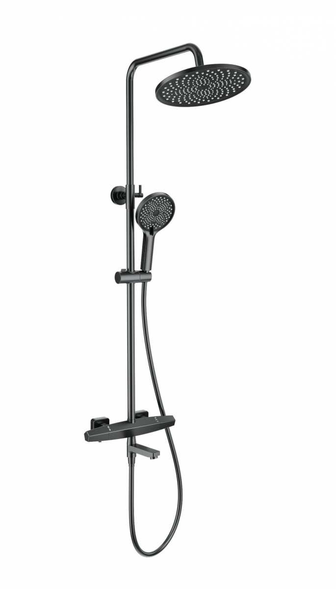 Душевая система Wonzon & Woghand NEO WW-B3046-A1-BGG (тёмный графит) с термостатом