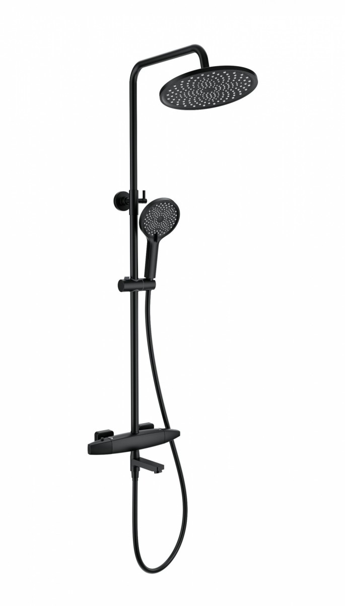 Душевая система Wonzon & Woghand NEO WW-B3035-A2-MB (чёрный матовый) с термостатом