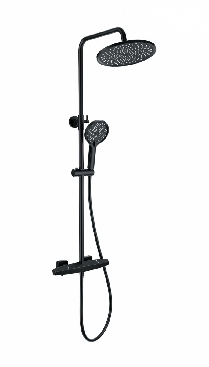 Душевая система Wonzon & Woghand NEO WW-B3045-A-MB (чёрный матовый) с термостатом