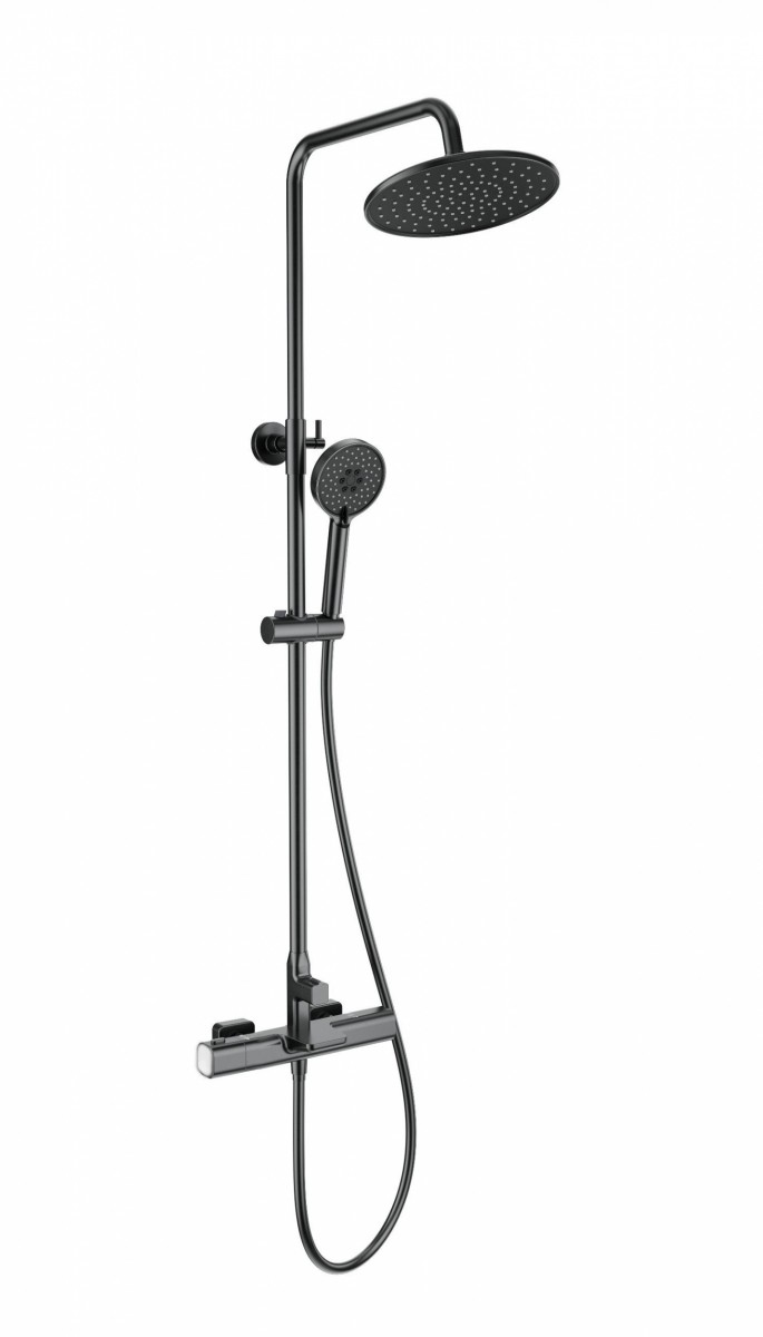 Душевая система Wonzon & Woghand Plate WW-C3017-A-BGG (тёмный графит) с термостатом