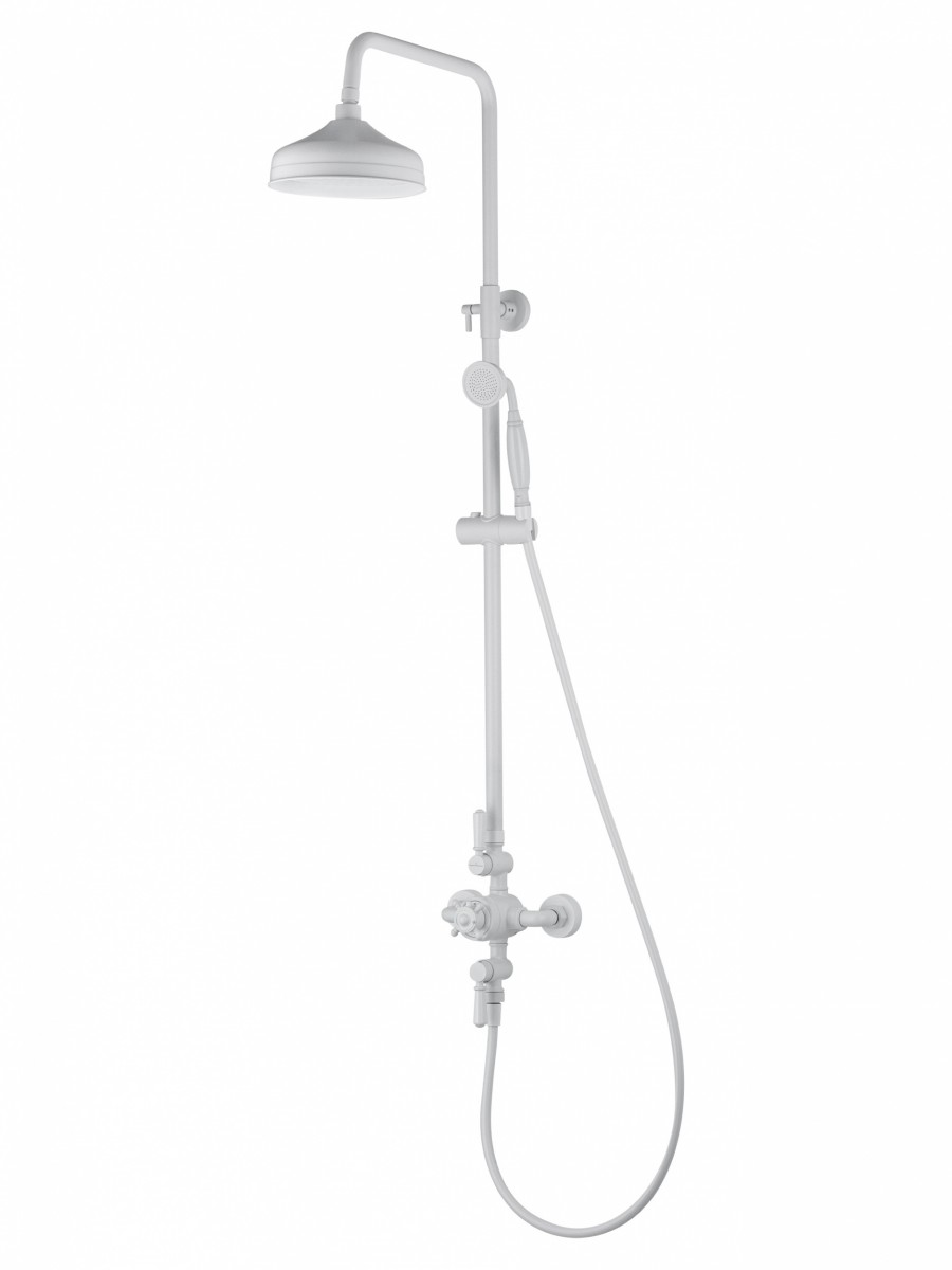 Душевая система Wonzon & Woghand RETRO WW-B3041-MW (белый матовый) с термостатом