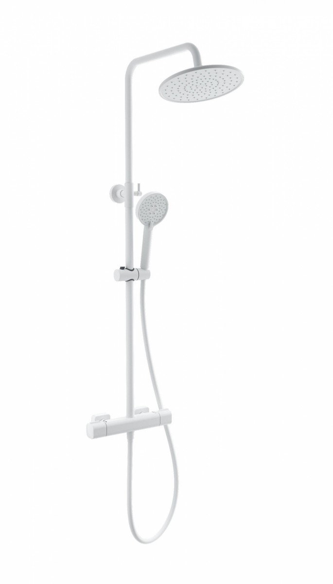 Душевая система Wonzon & Woghand STAY 1 WW-B3051-A-MW (белый матовый) с термостатом