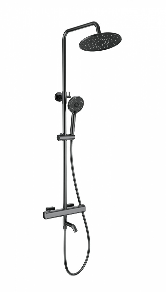 Душевая система Wonzon & Woghand STAY 1 WW-B3051-A1-BGG (тёмный графит) с термостатом