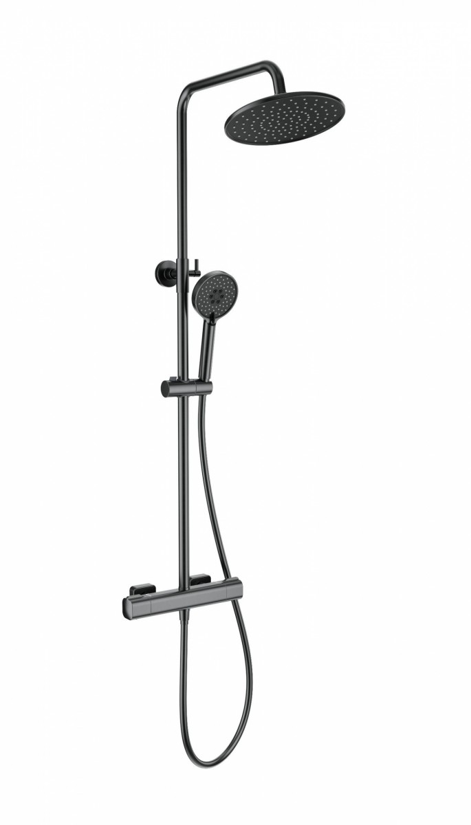 Душевая система Wonzon & Woghand STAY 1 WW-B3051-A-BGG (тёмный графит) с термостатом