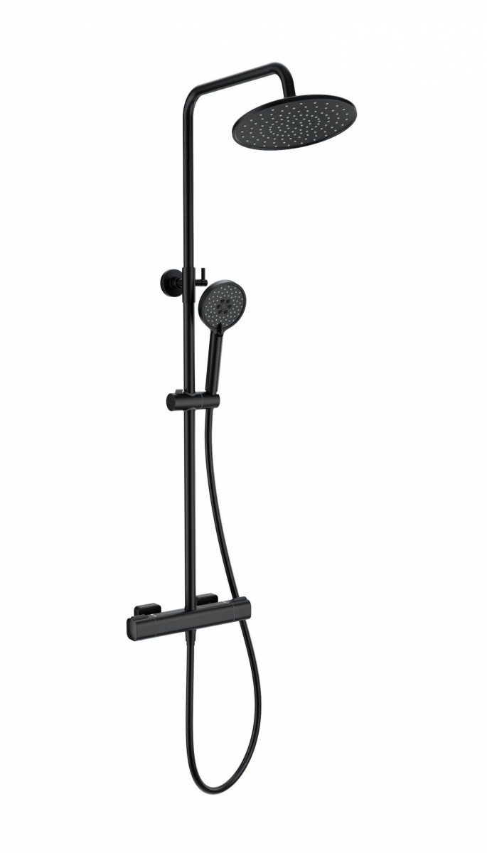 Душевая система Wonzon & Woghand STAY 1 WW-B3051-A-MB (чёрный матовый) с термостатом