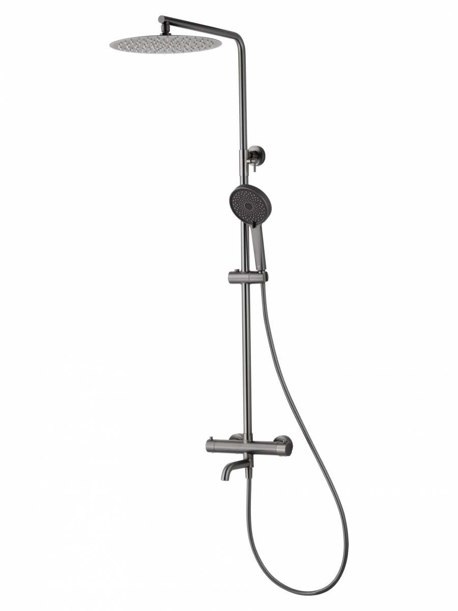 Душевая система Wonzon & Woghand STICK WW-88739903-BGM (тёмный графит) с термостатом