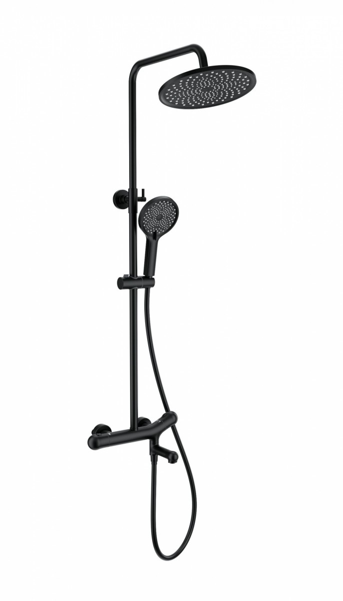 Душевая система Wonzon & Woghand T-1000 WW-B3057-A-MB (чёрный матовый) с термостатом