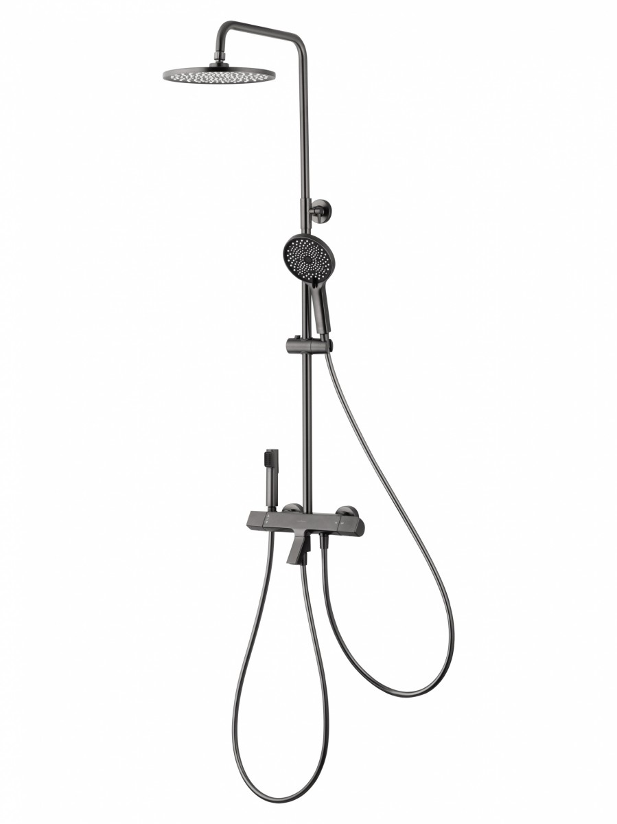 Душевая система Wonzon & Woghand The ONE WW-B3094-BGG (тёмный графит) с термостатом