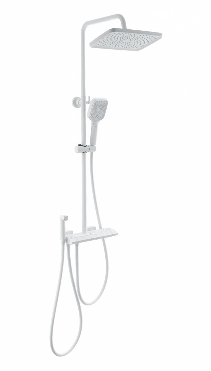 Душевая система Wonzon & Woghand MUSE Piano WW-B4132-A-MW (белый матовый) с термостатом