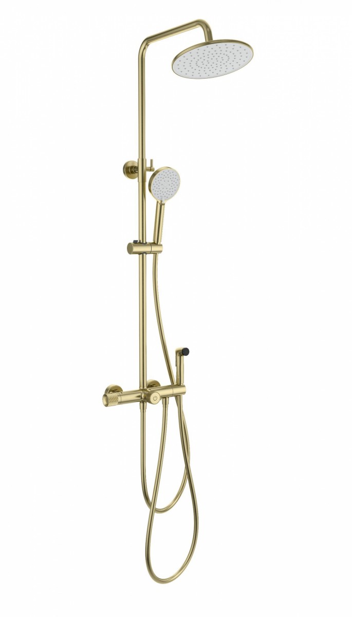 Душевая система Wonzon & Woghand WW-B3097-A-BG (брашированное золото) с термостатом