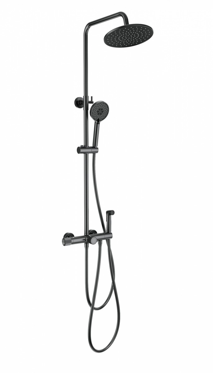 Душевая система Wonzon & Woghand WW-B3097-A-BGG (тёмный графит) с термостатом
