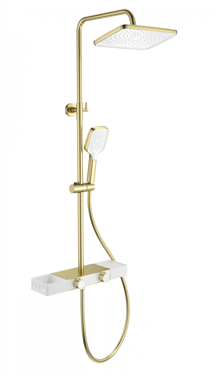 Душевая система Wonzon & Woghand Shelf WW-B3552-BG (брашированное золото)