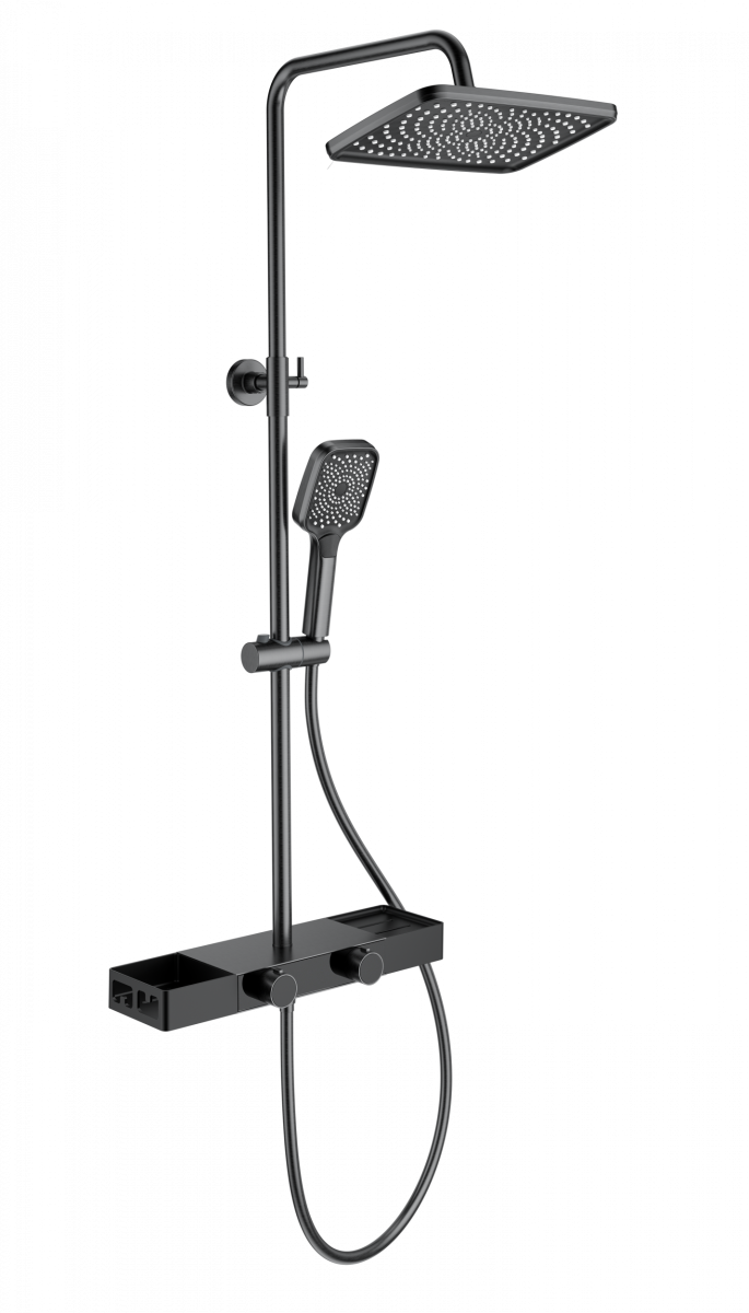 Душевая система Wonzon & Woghand Shelf WW-B3552-MB (чёрный матовый)