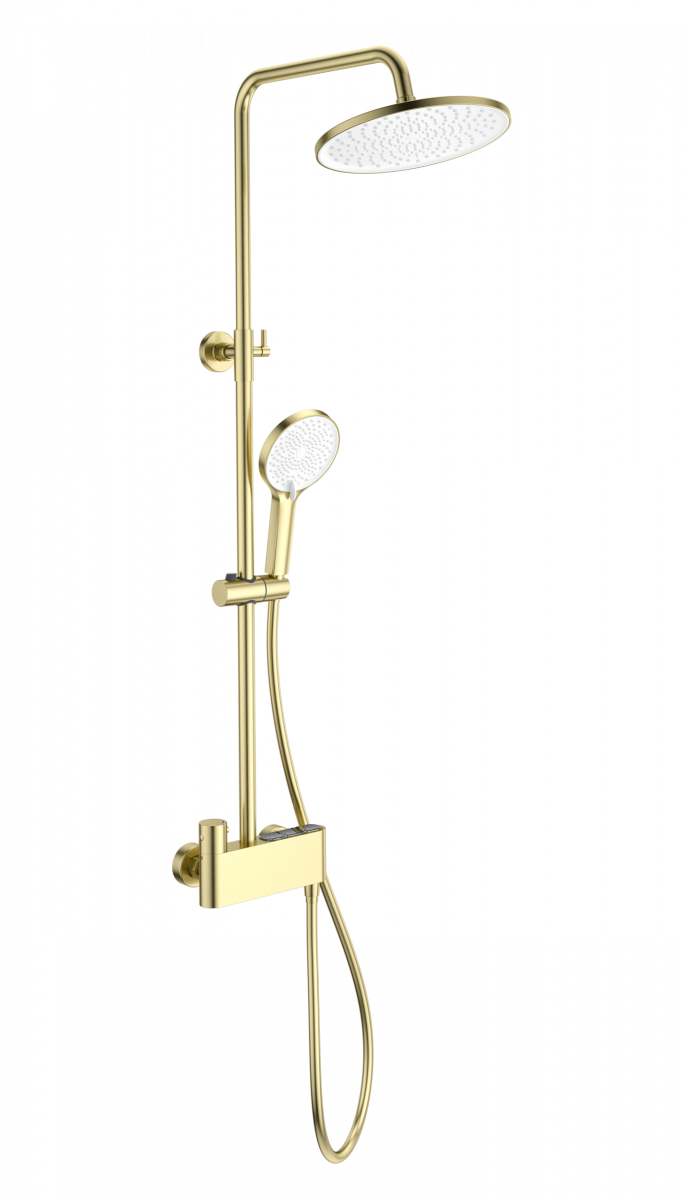 Душевая система Wonzon & Woghand MUSE Corno WW-B3110-BG (брашированное золото) с термостатом