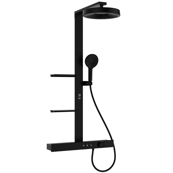 Душевая система Black & White Gravity 9005NMB (чёрный матовый) с термостатом