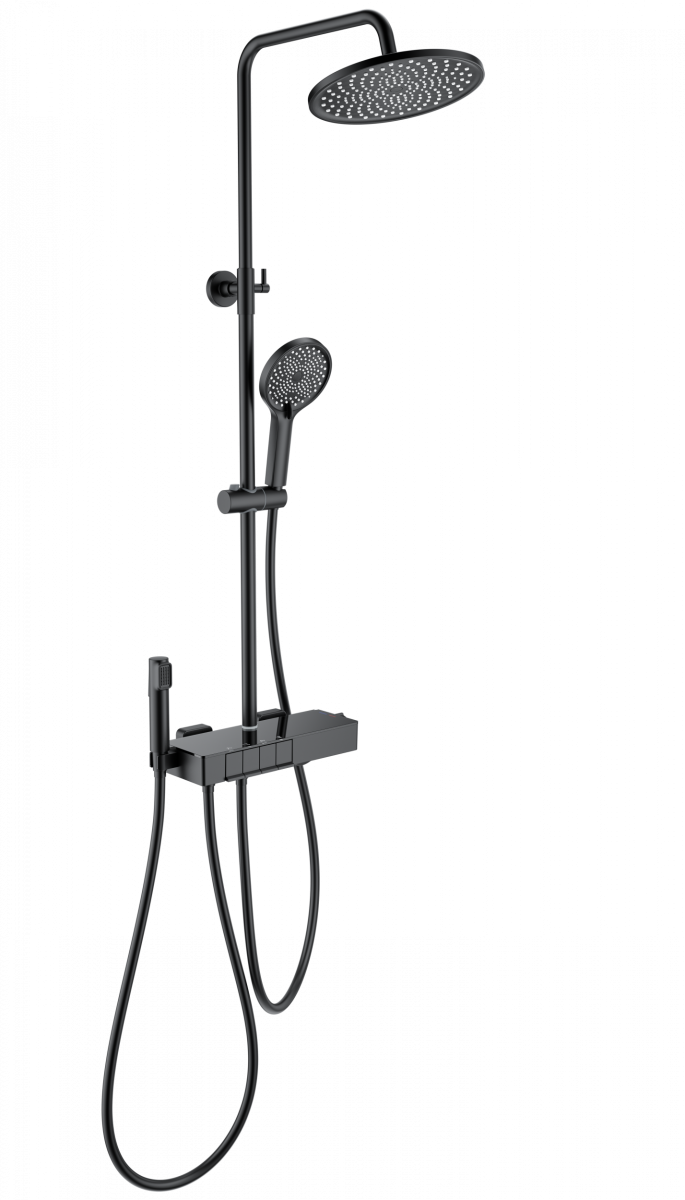 Душевая система Wonzon & Woghand MUSE Forte WW-B3580-MB (чёрный матовый) с термостатом