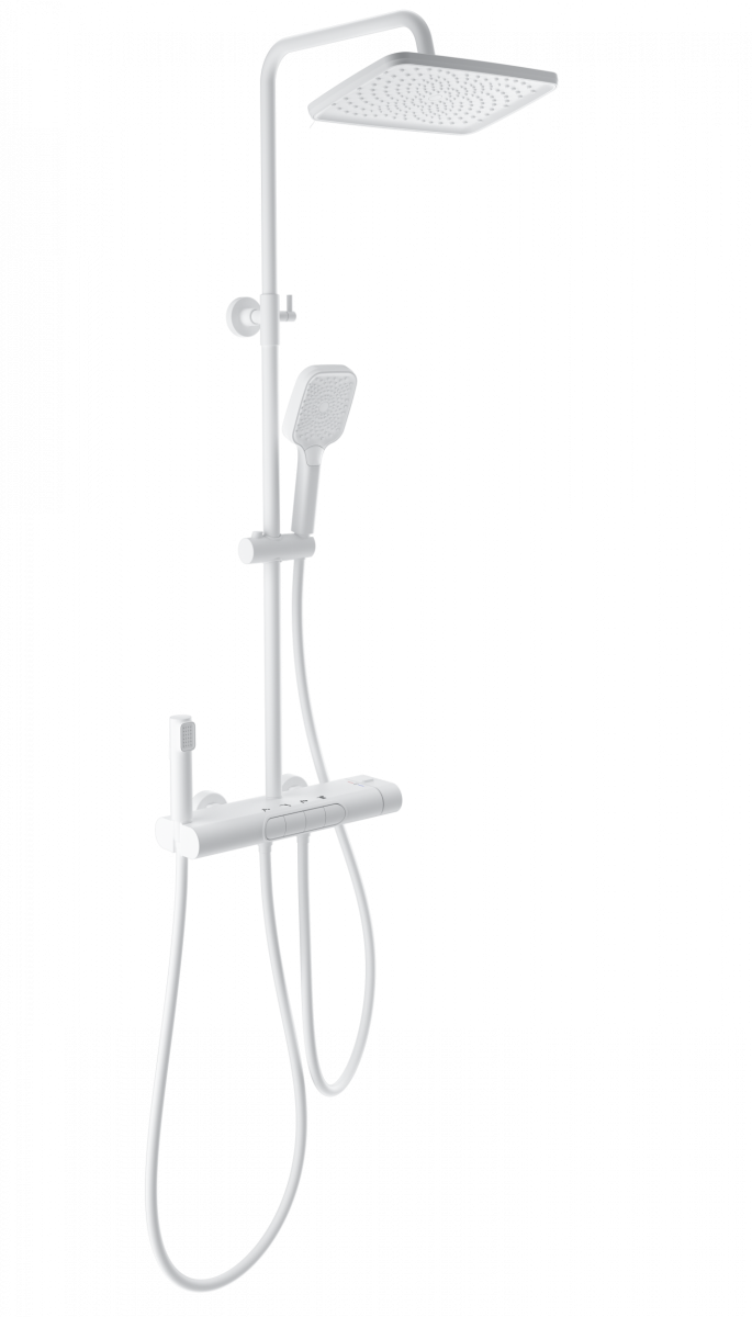 Душевая система Wonzon & Woghand MUSE Legato WW-B4129-MW (белый матовый) с термостатом