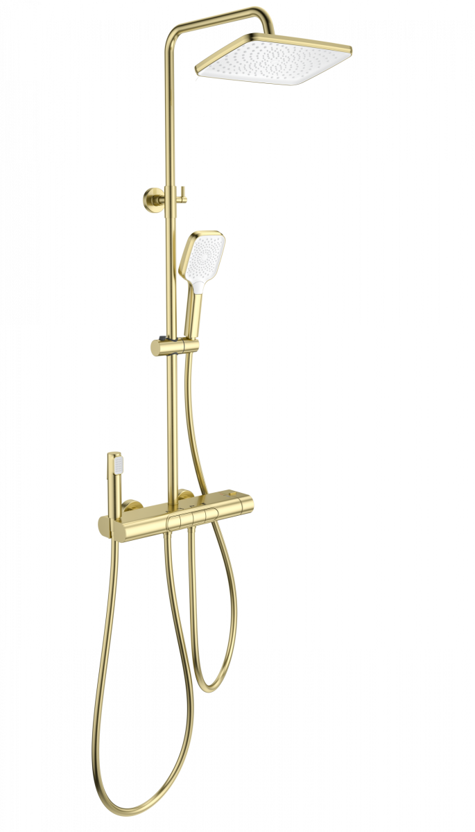 Душевая система Wonzon & Woghand MUSE Legato WW-B4129-BG (брашированное золото) с термостатом