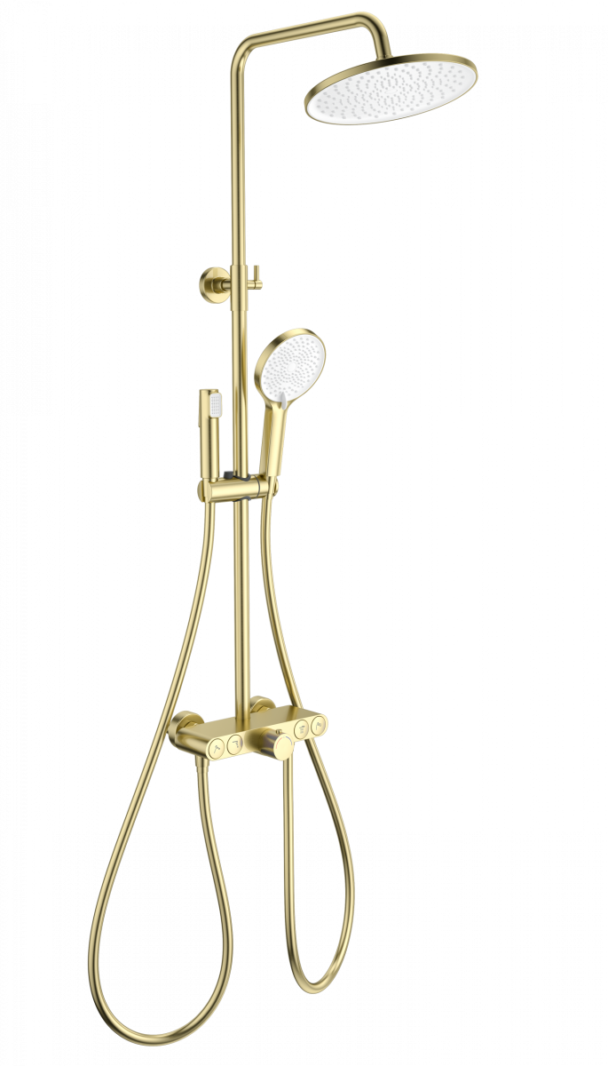 Душевая система Wonzon & Woghand MUSE Selesta WW-B4113-BG (брашированное золото) с термостатом