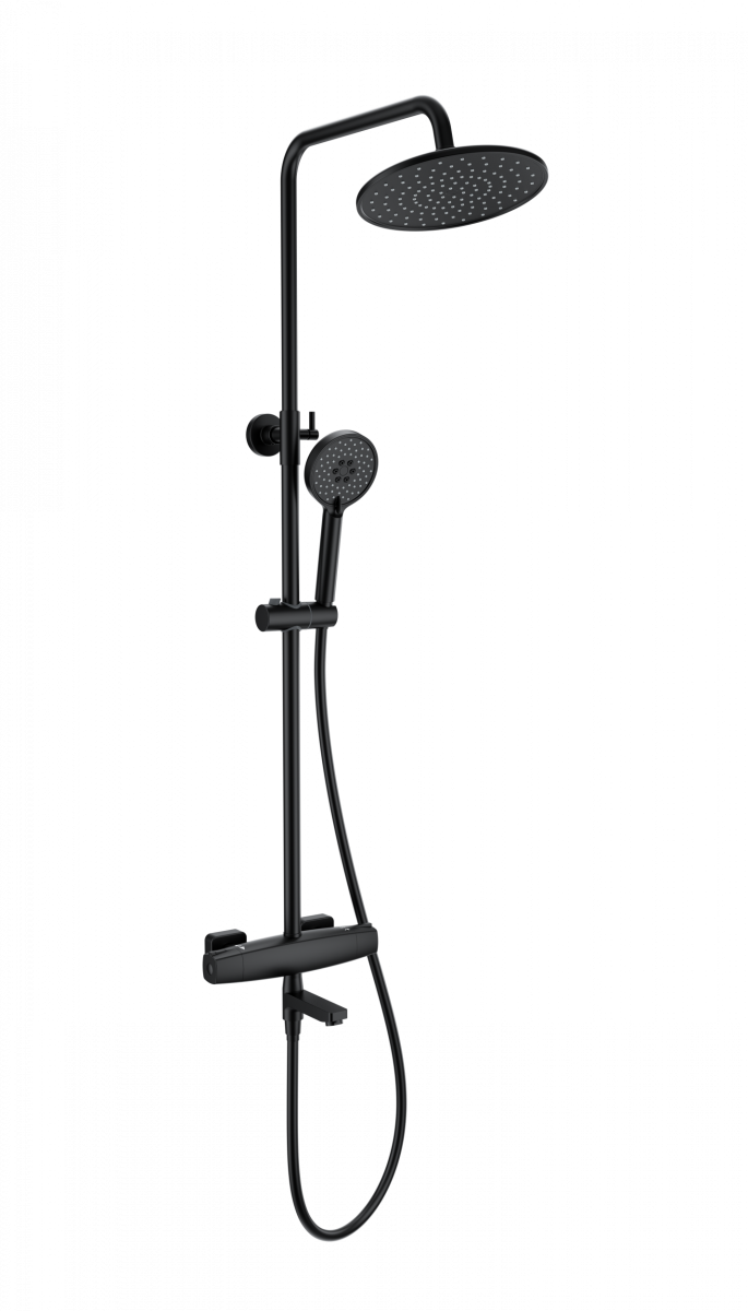 Душевая система Wonzon & Woghand NEO WW-B3035-A3-MB (чёрный матовый) с термостатом