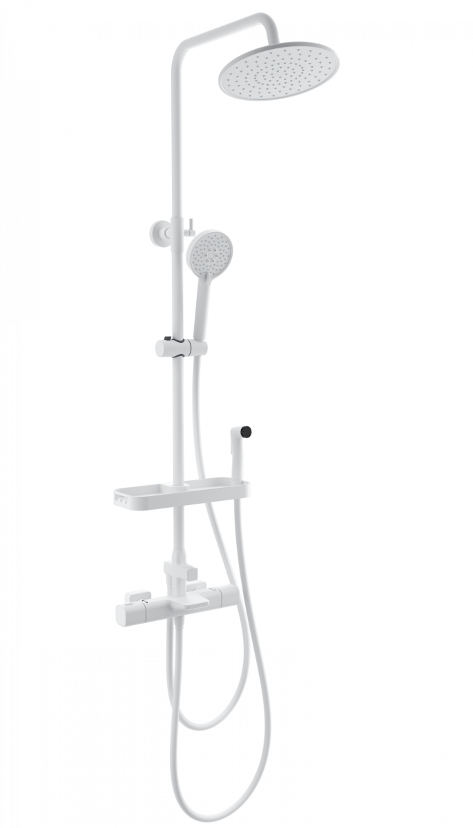 Душевая система Wonzon & Woghand Plate WW-C3017-A1-MW (белый матовый) с термостатом
