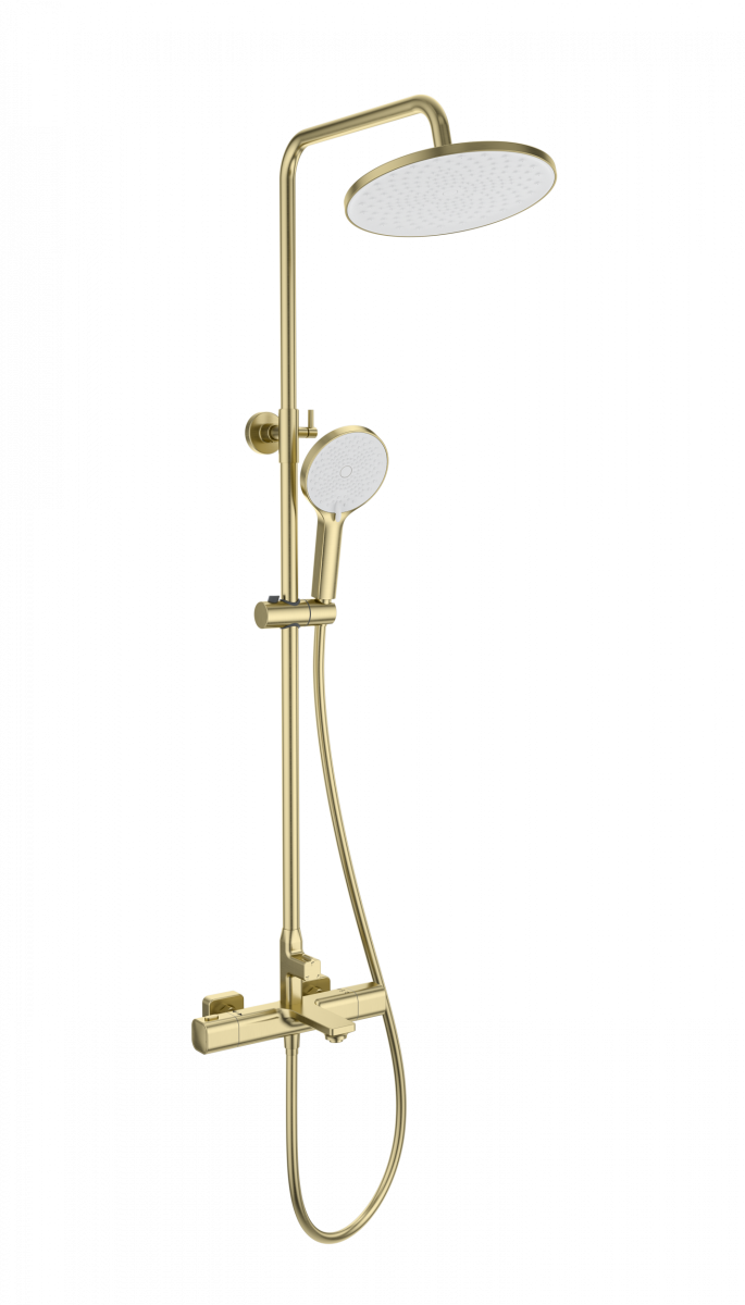Душевая система Wonzon & Woghand SOLID WW-C3011-A-BG (брашированное золото) с термостатом