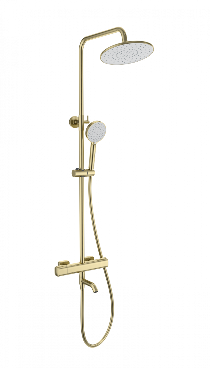 Душевая система Wonzon & Woghand STAY 1 WW-B3051-A1-BG (брашированное золото) с термостатом