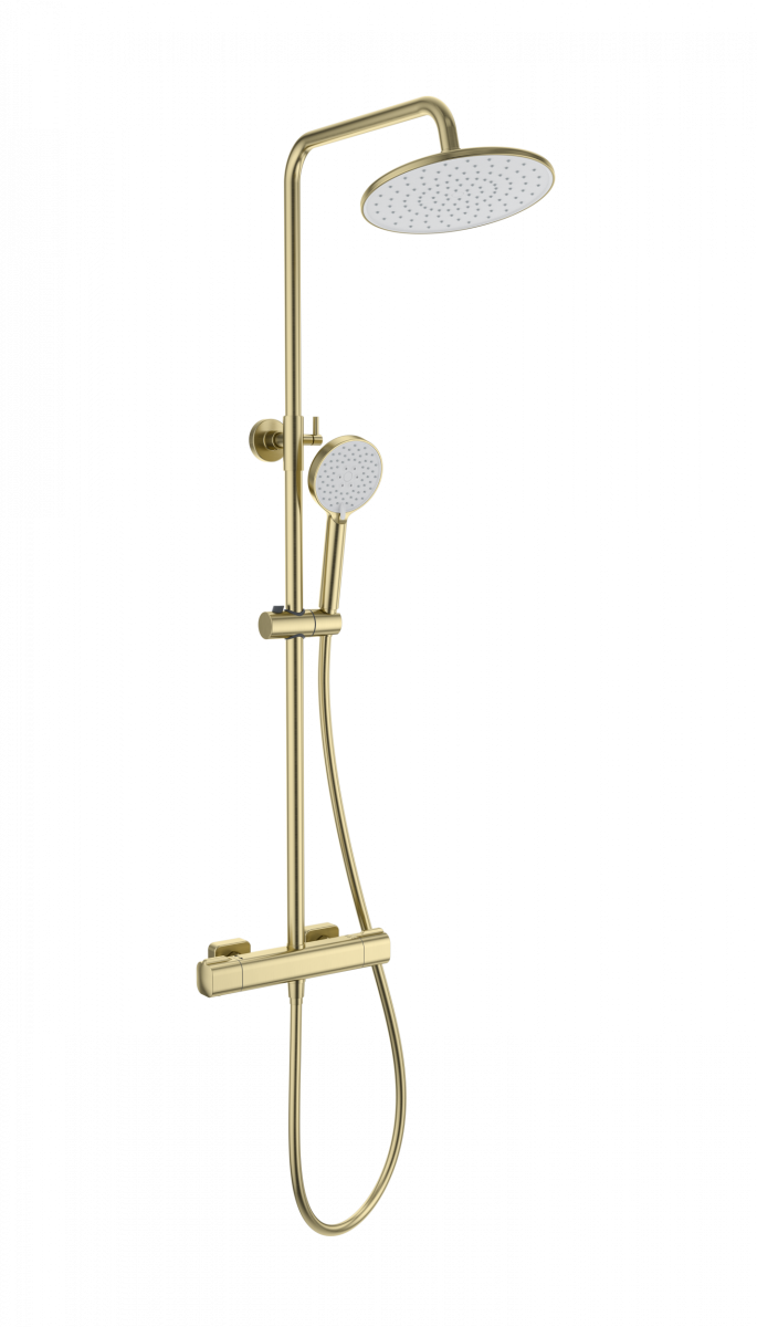 Душевая система Wonzon & Woghand STAY 1 WW-B3051-A-BG (брашированное золото) с термостатом