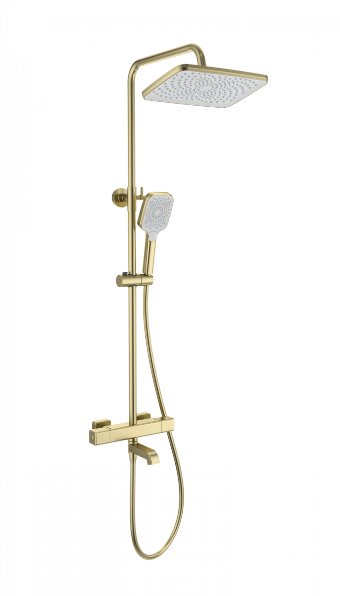 Душевая система Wonzon & Woghand STAY 2 WW-B3016-T1-BG (брашированное золото) с термостатом